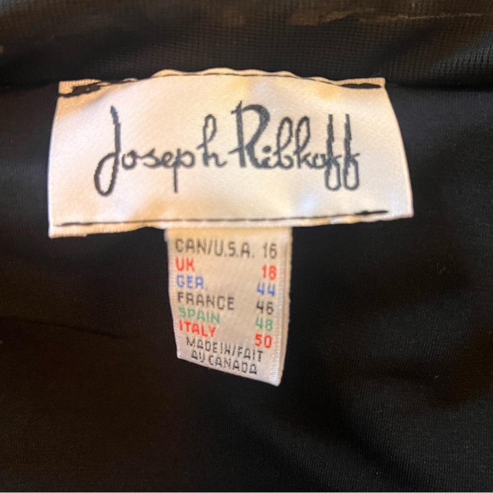 NWT Joseph Ribkoff Textured Top Sz 16 03241 Black Tan Sequin Off Shoulder Buckle - Picture 9 of 12
